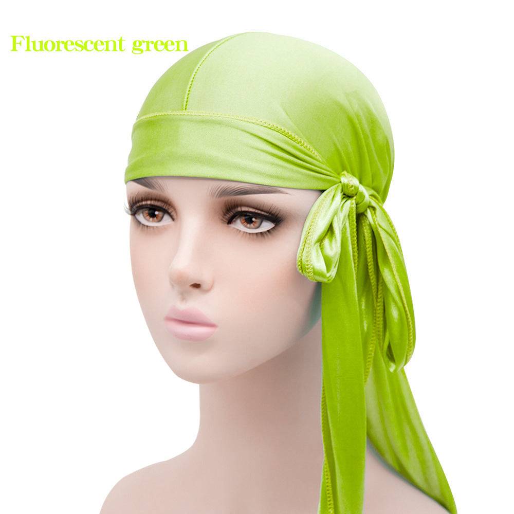New Men And Women Satin Elastic Toe Cap Silky Long Tail Durag