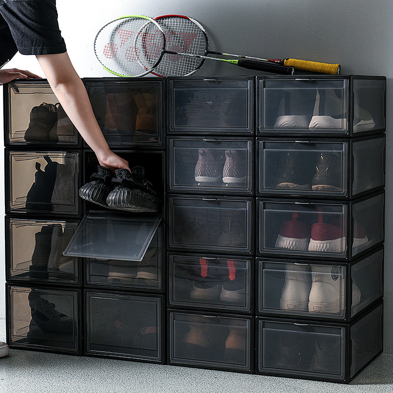 New Magnetic Suction Sneakers Storage Box Sports Shoes Display Dust-proof And Moisture-proof Shoe Cabinet