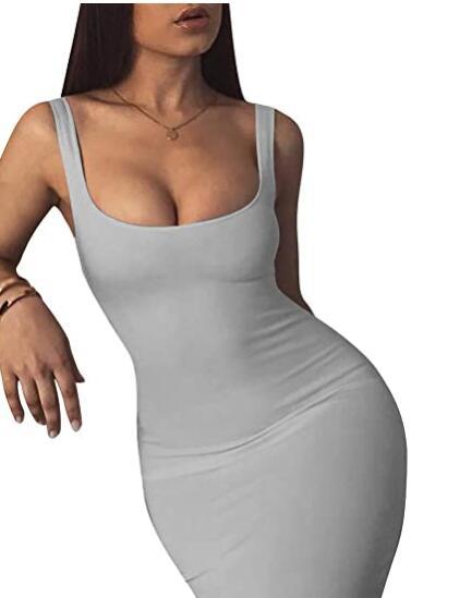 New Summer Sexy Women Sleeveless Vest Midi Skirt