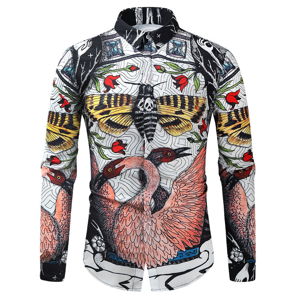 New Long-sleeved Men Casual Slim Shirt
