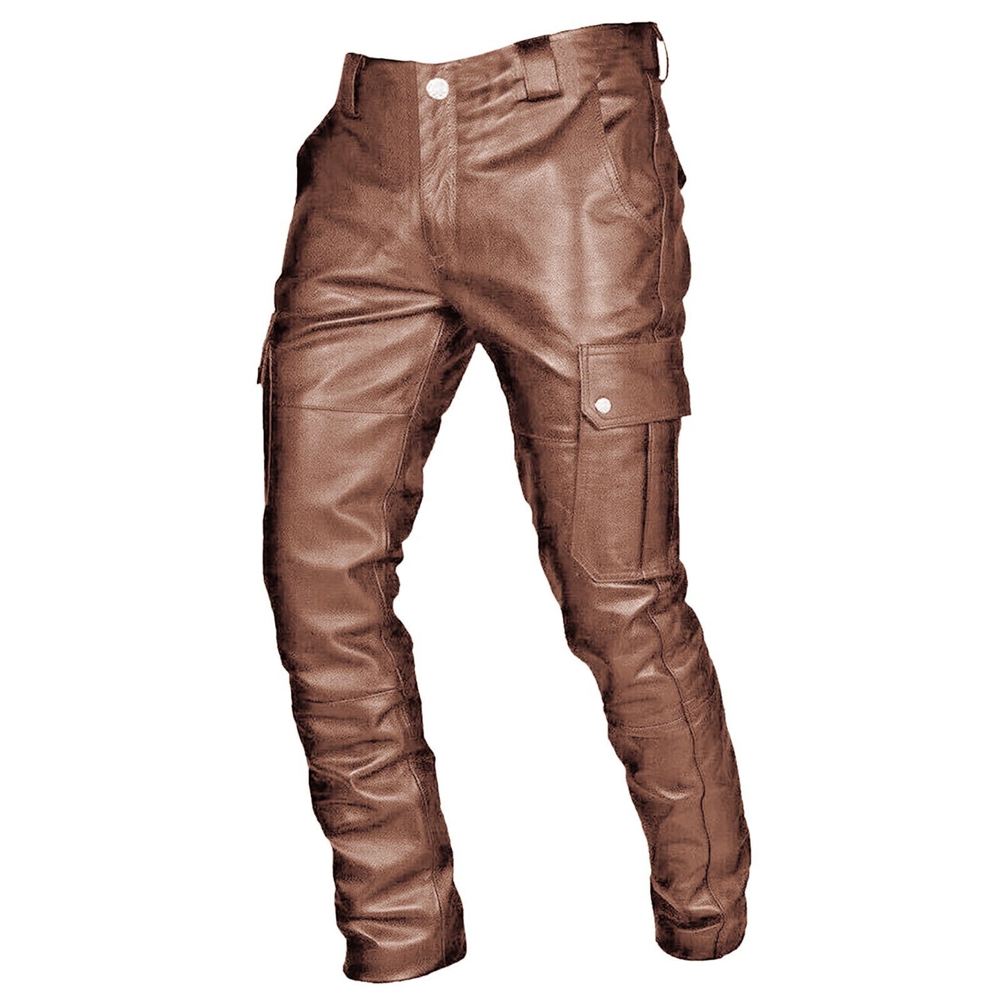 New Hot Style Men Pocket Retro Leather Pants