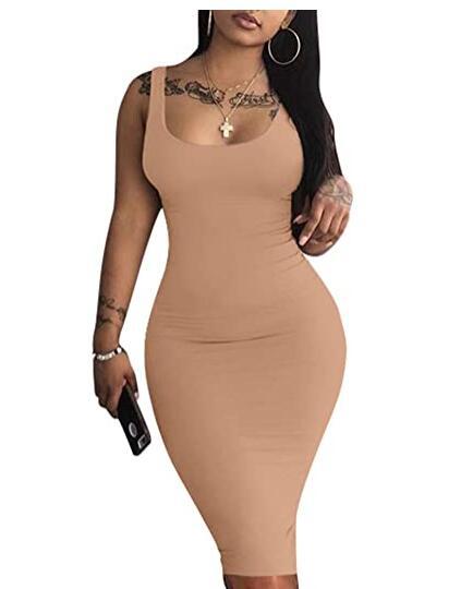 New Summer Sexy Women Sleeveless Vest Midi Skirt