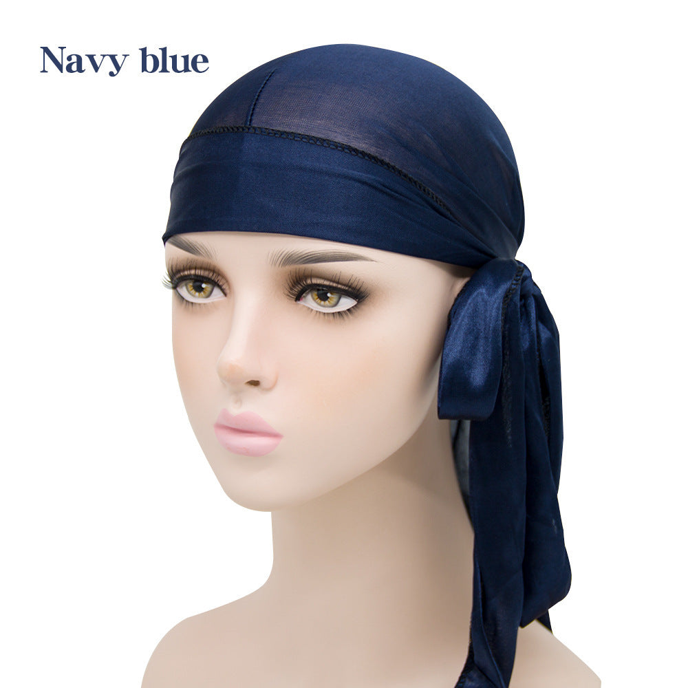 New Men And Women Satin Elastic Toe Cap Silky Long Tail Durag