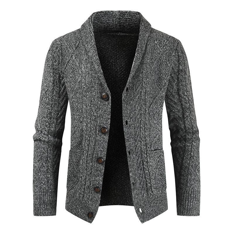New Men Sweater Winter  Knitted Cardigan Loose Thickened Jacket