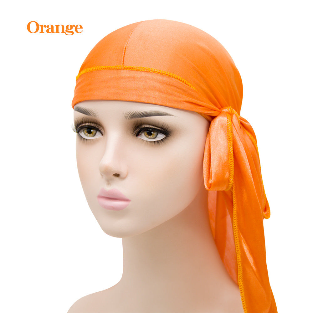 New Men And Women Satin Elastic Toe Cap Silky Long Tail Durag