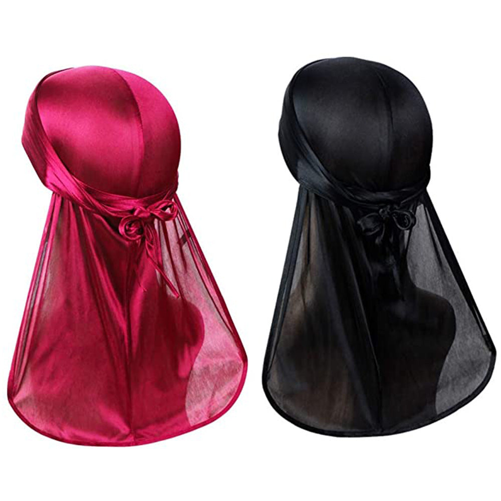 New Men And Women Satin Elastic Toe Cap Silky Long Tail Durag