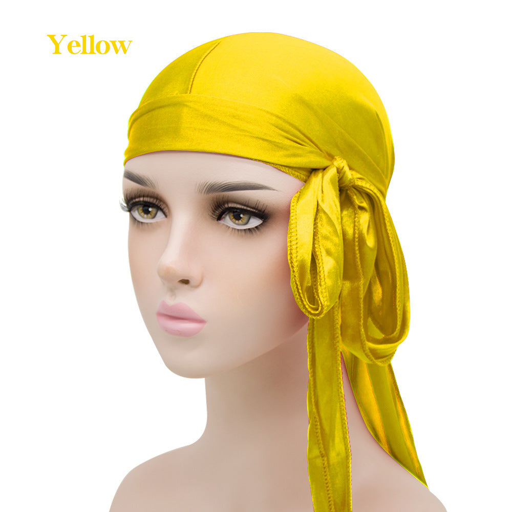 New Men And Women Satin Elastic Toe Cap Silky Long Tail Durag