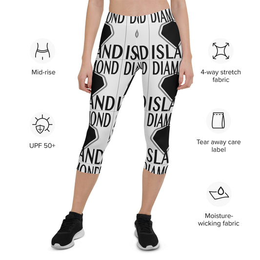 DIAMOND ISLAND  Capri Leggings  White/ Black