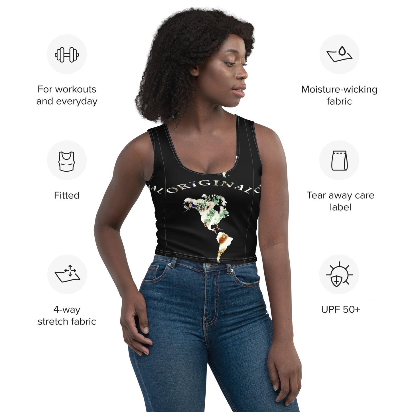 ONE ORIGINAL GEAR   Crop Top  Black/ Multi Color