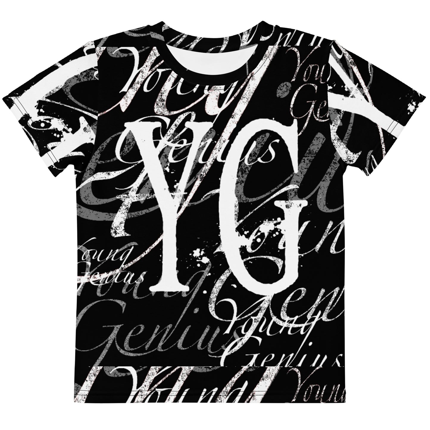YOUNG GENIUS GEAR REPEAT  Kids crew neck t-shirt  Black/ White