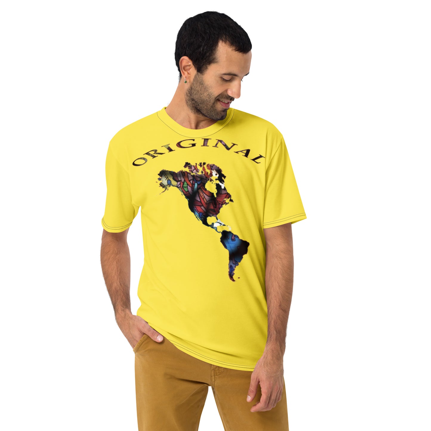 ONE ORIGINAL GEAR (SUN RISE WEAR)  Men's t-shirt  Yellow/ Multi Color