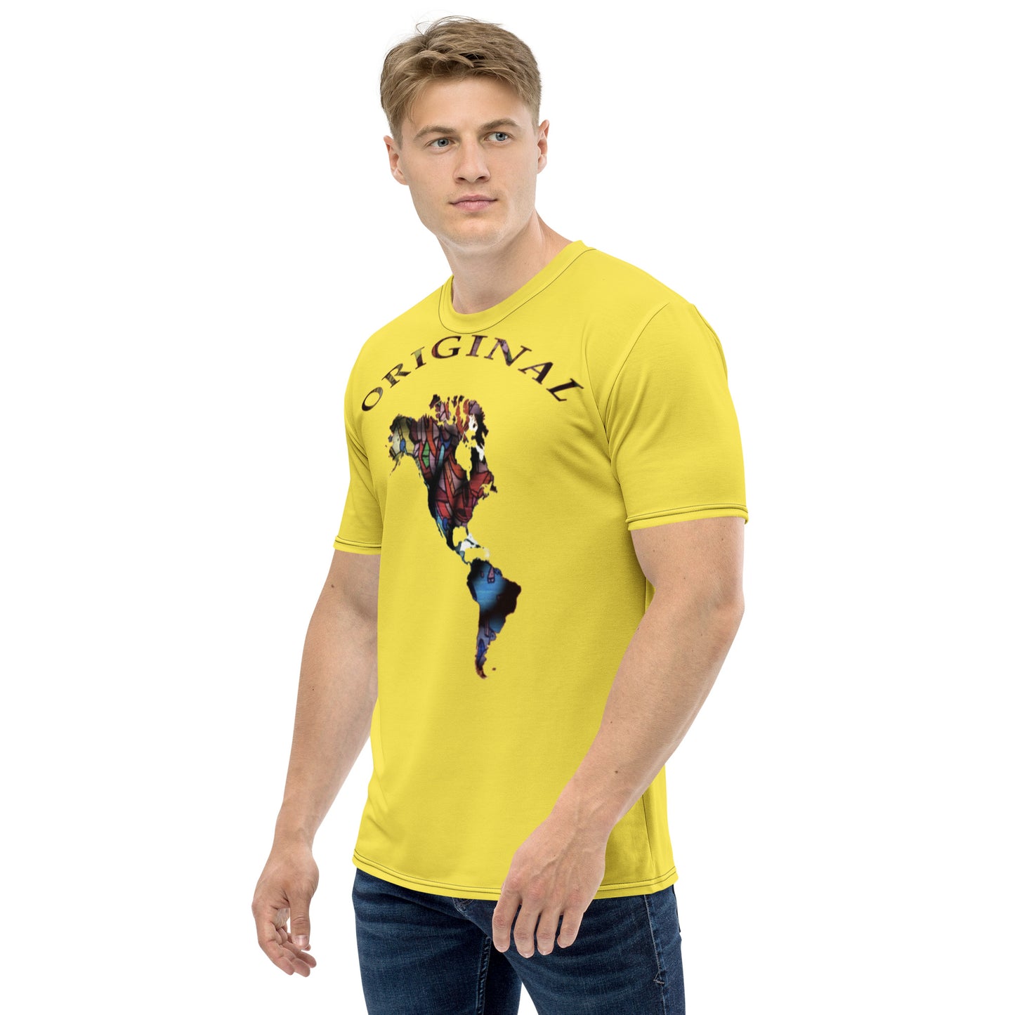 ONE ORIGINAL GEAR (SUN RISE WEAR)  Men's t-shirt  Yellow/ Multi Color