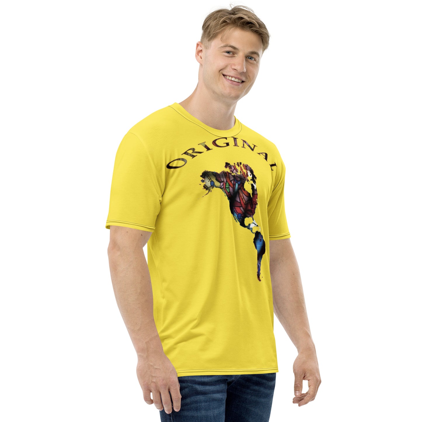 ONE ORIGINAL GEAR (SUN RISE WEAR)  Men's t-shirt  Yellow/ Multi Color