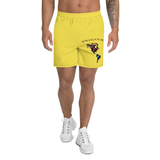 ONE ORIGINAL GEAR (SUN RISE WEAR)  Men's Recycled Athletic Shorts  Yellow/ Multi Color