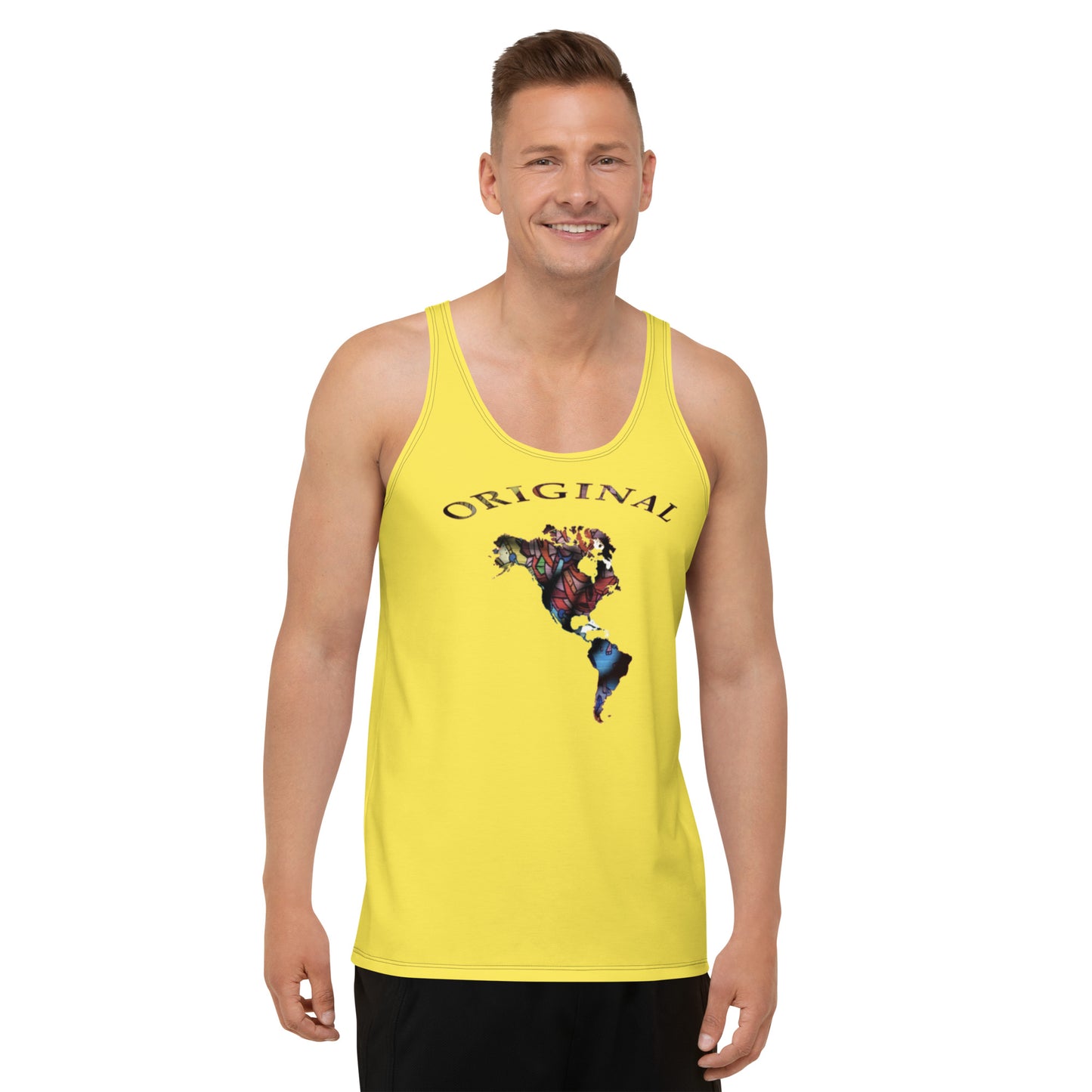 ONE ORIGINAL GEAR (SUN RISE WEAR)  Unisex Tank Top   Yellow/ Multi Color