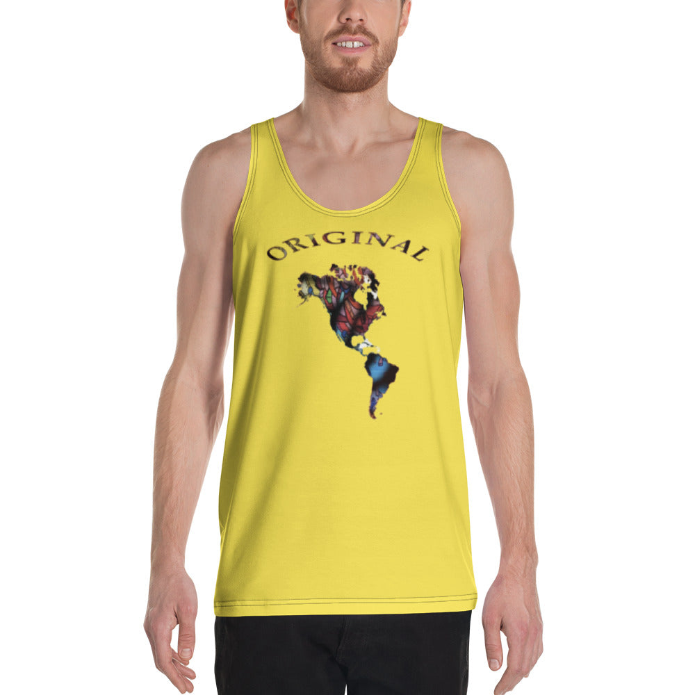 ONE ORIGINAL GEAR (SUN RISE WEAR)  Unisex Tank Top   Yellow/ Multi Color