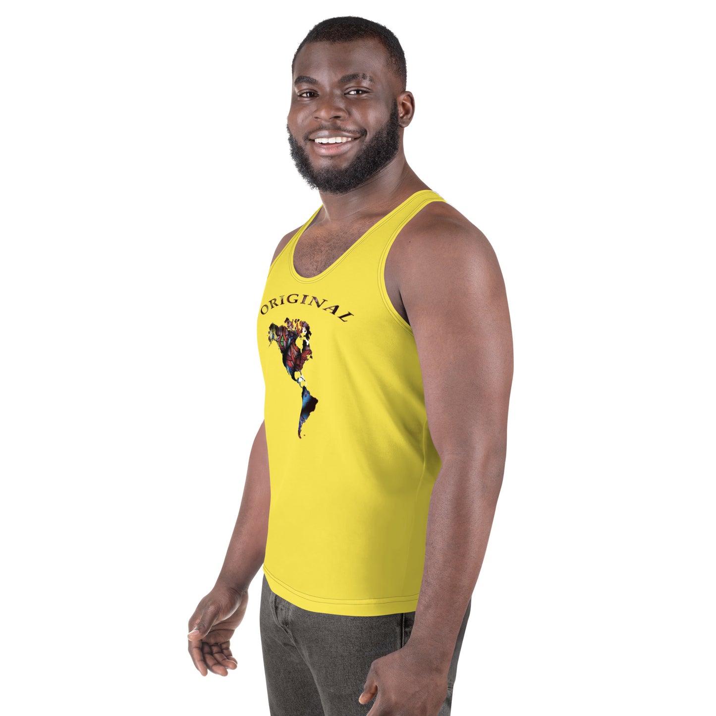 ONE ORIGINAL GEAR (SUN RISE WEAR)  Unisex Tank Top   Yellow/ Multi Color
