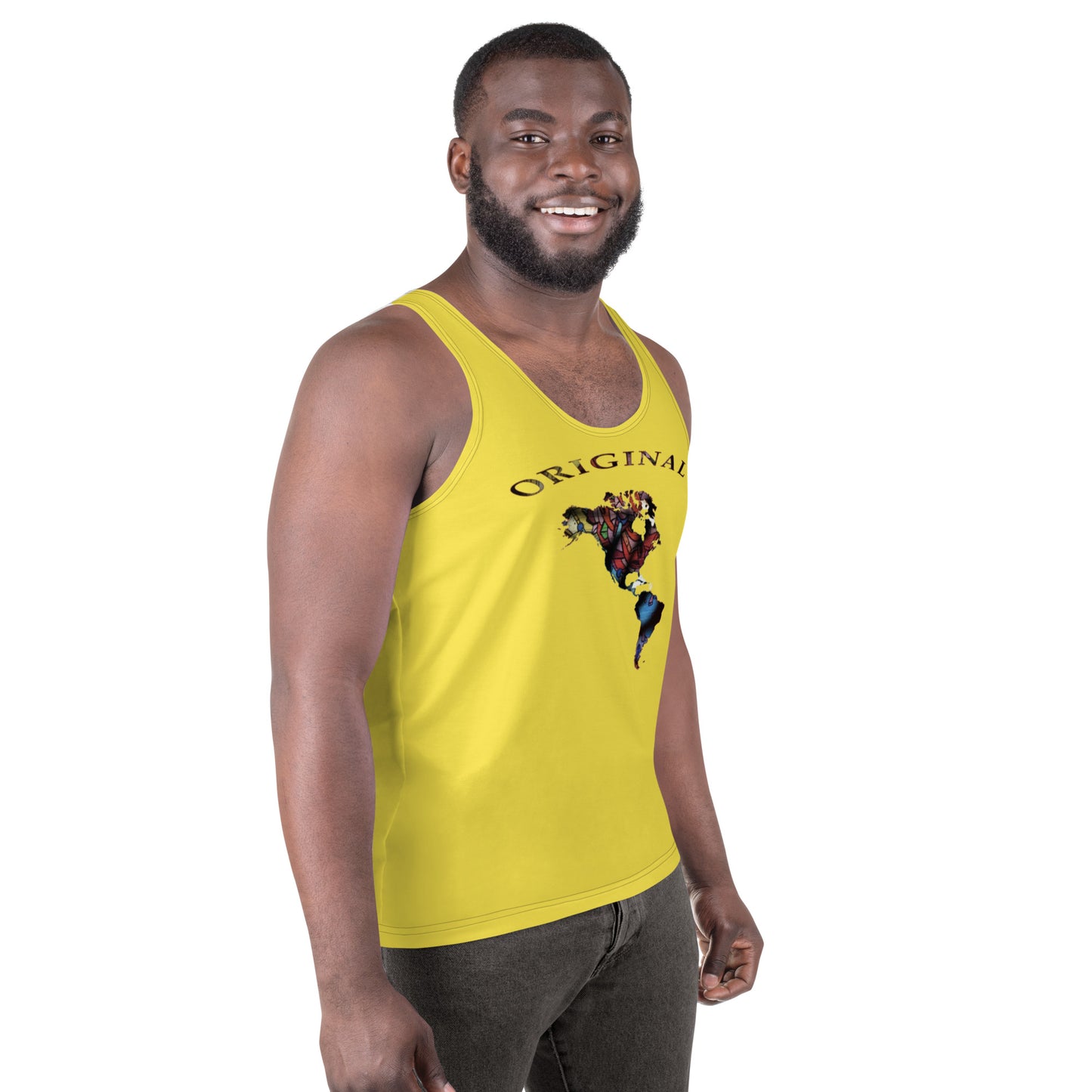 ONE ORIGINAL GEAR (SUN RISE WEAR)  Unisex Tank Top   Yellow/ Multi Color