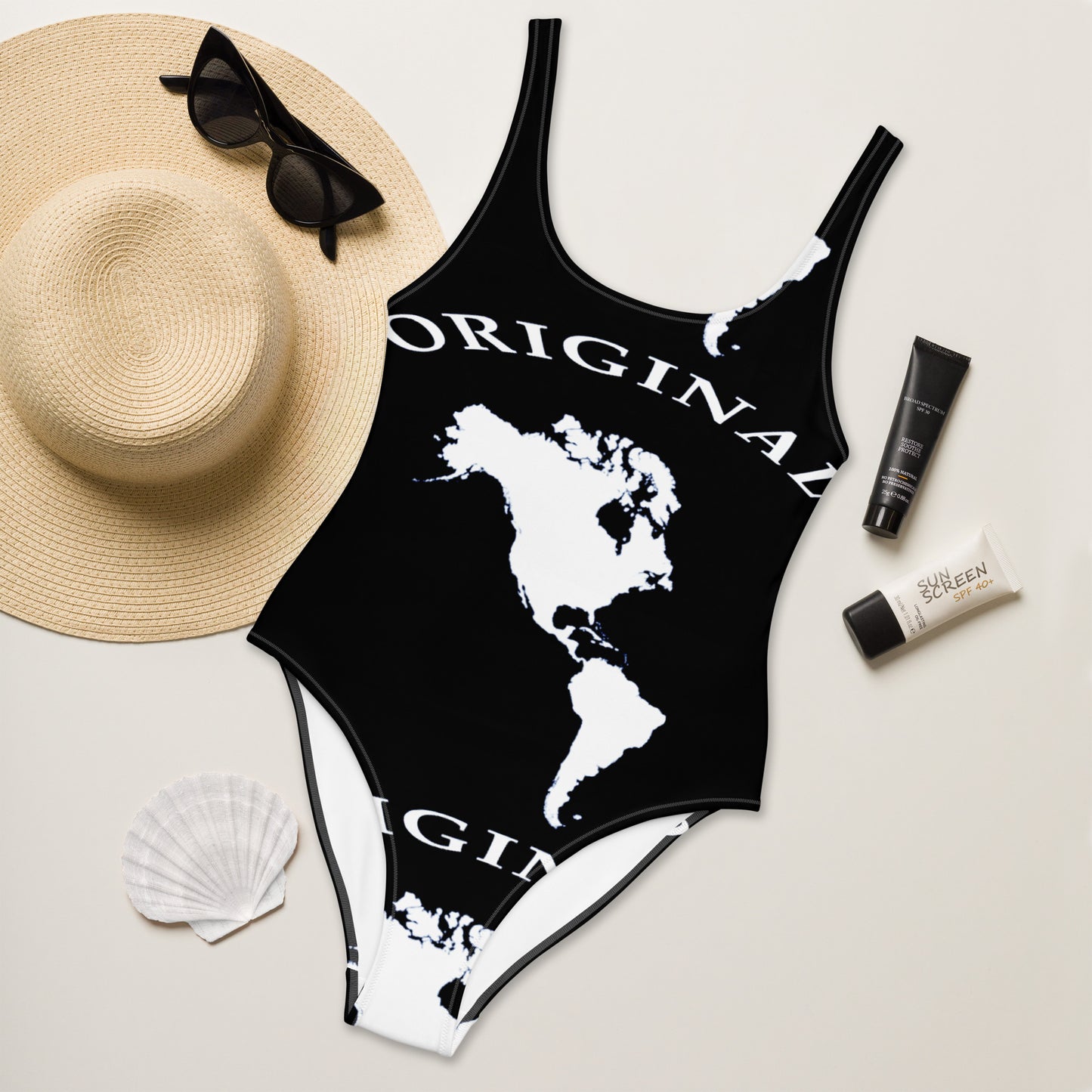 ONE ORIGINAL GEAR RECUR  One-Piece Swimsuit  Black/ White
