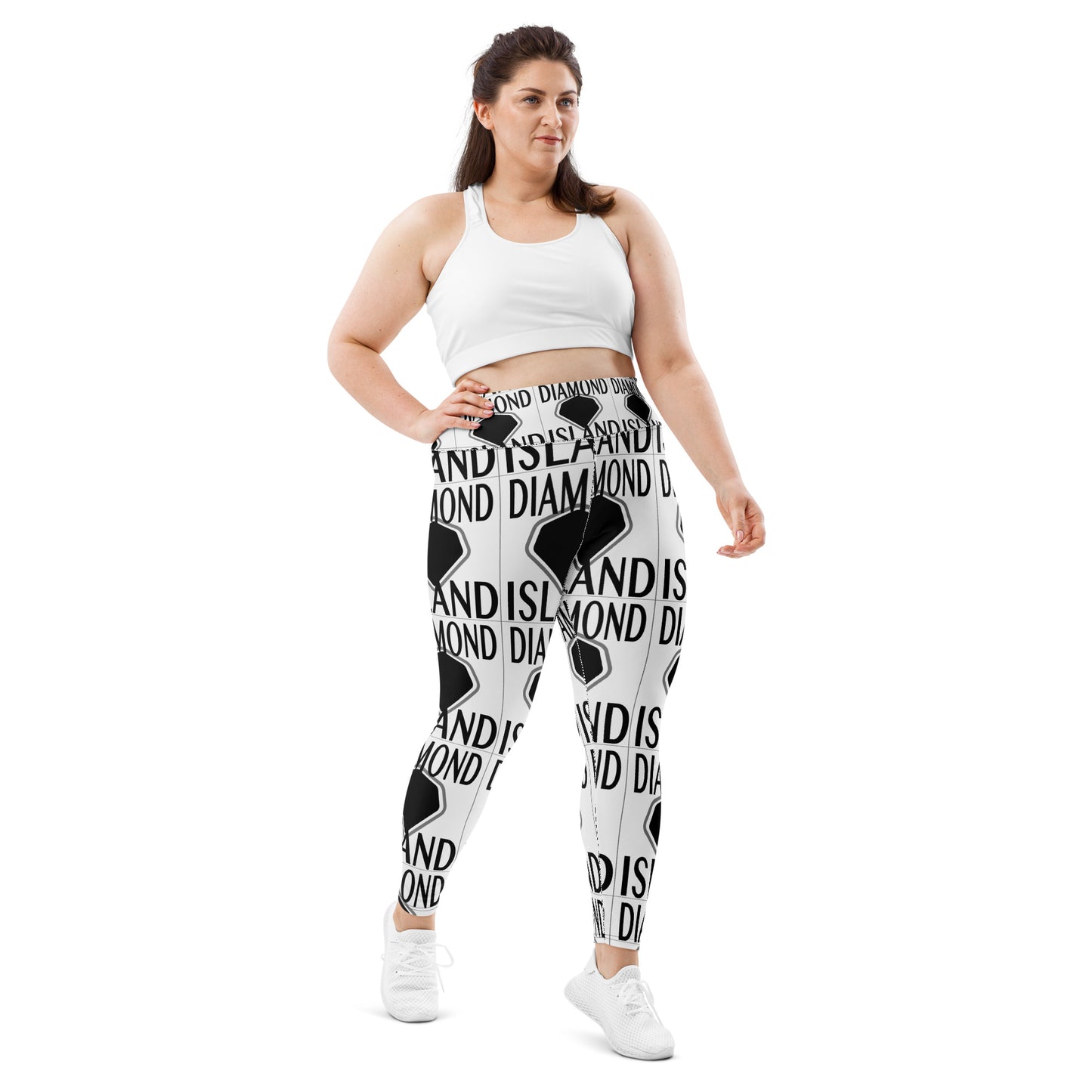 DIAMOND ISLAND   Plus Size Leggings  White/ Black