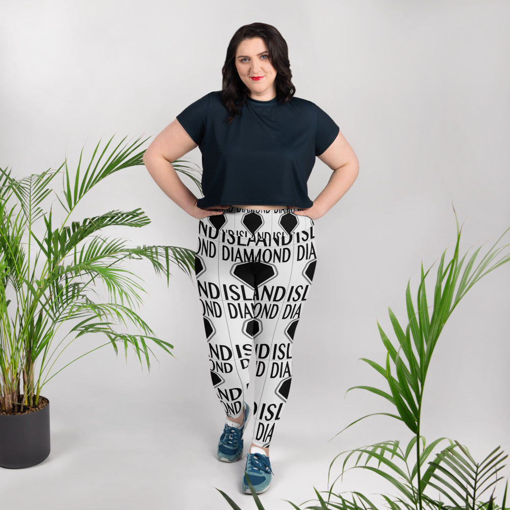 DIAMOND ISLAND   Plus Size Leggings  White/ Black