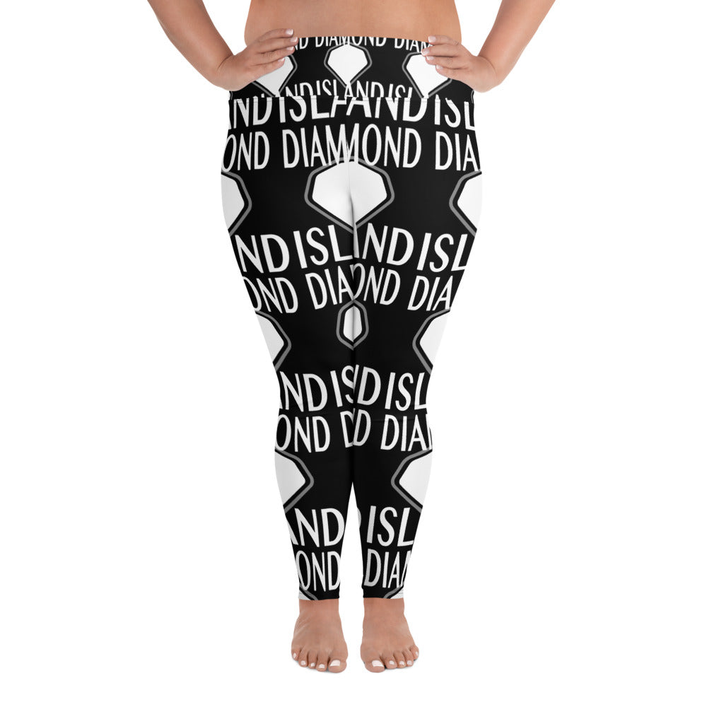 DIAMOND ISLAND Plus Size Leggings Black/ White Plus Size Leggings