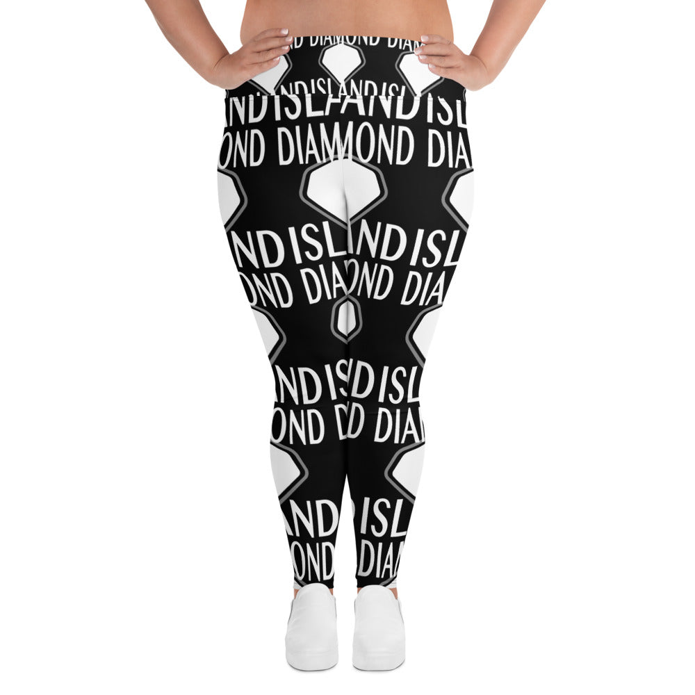 DIAMOND ISLAND Plus Size Leggings Black/ White Plus Size Leggings