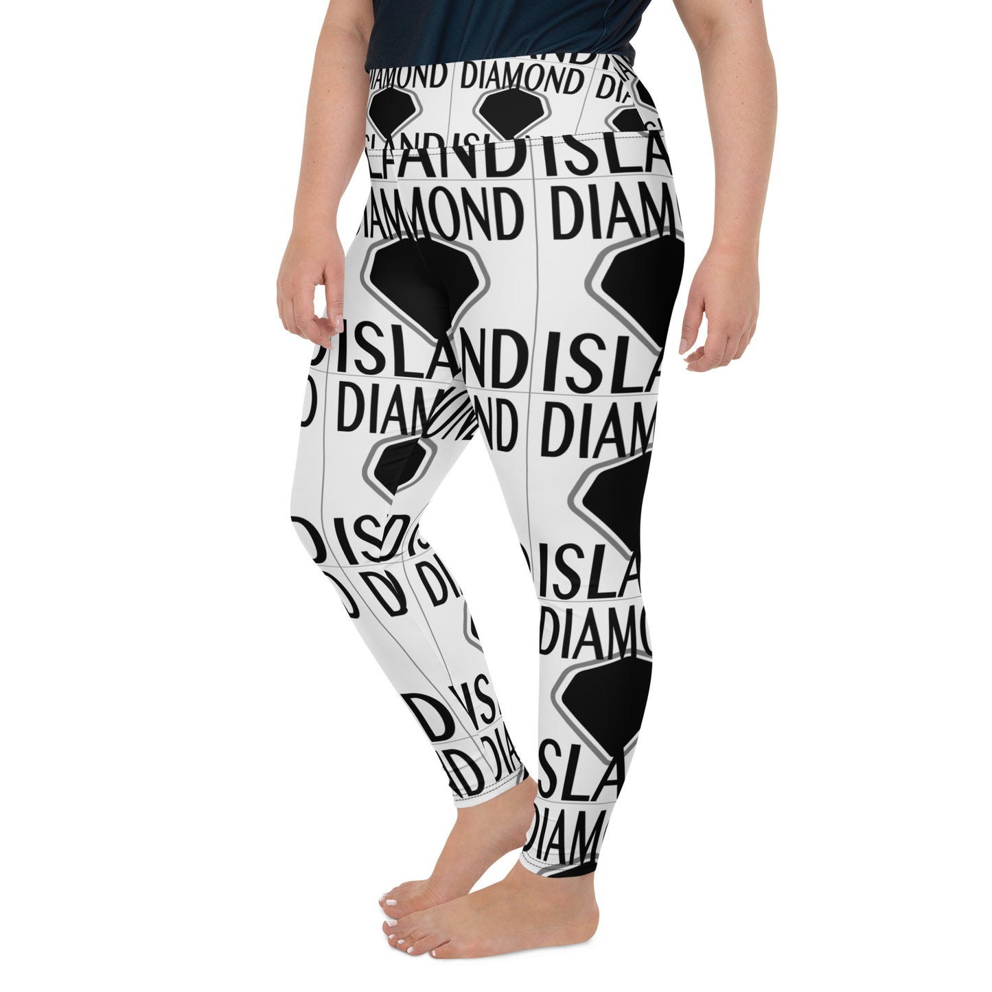 DIAMOND ISLAND   Plus Size Leggings  White/ Black