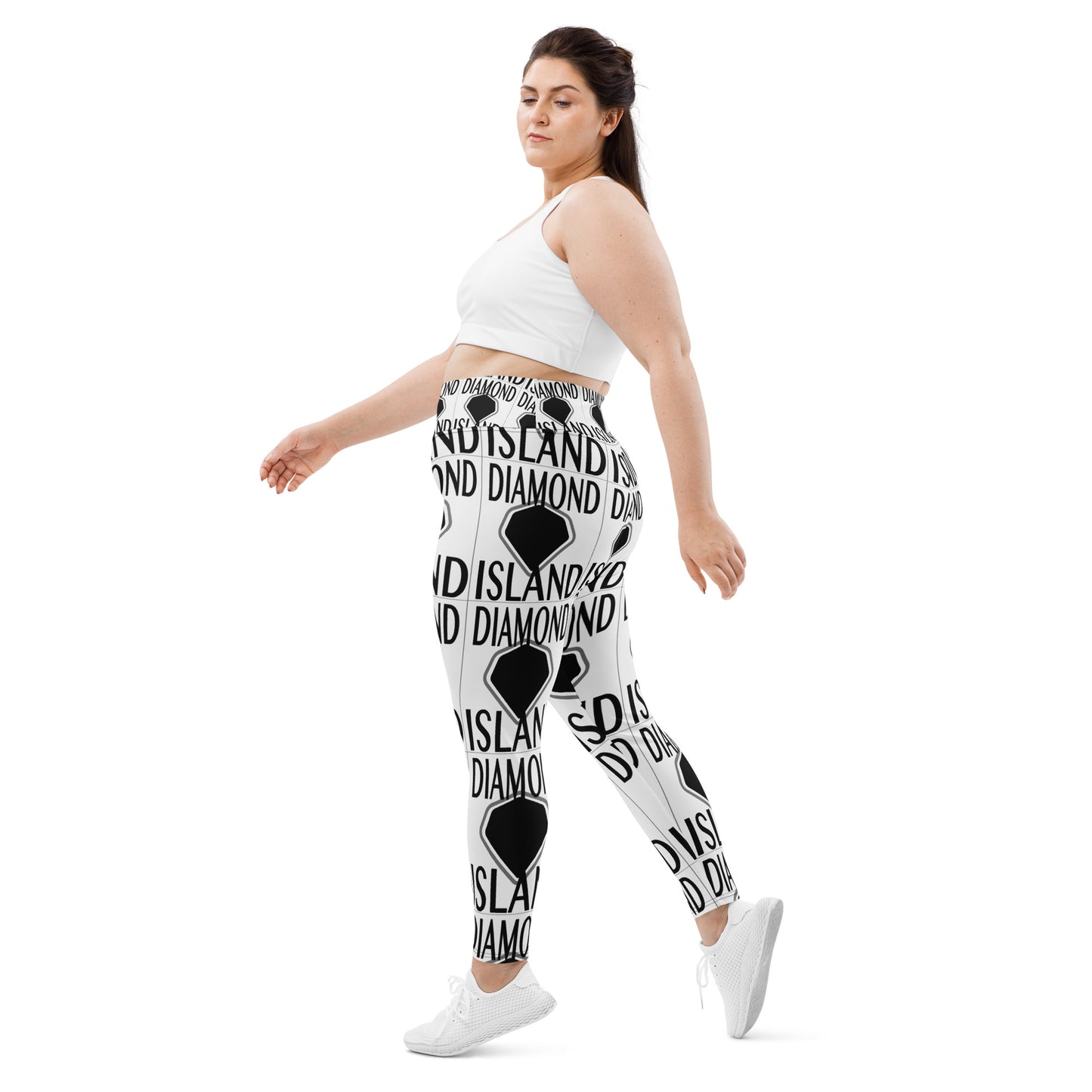DIAMOND ISLAND   Plus Size Leggings  White/ Black