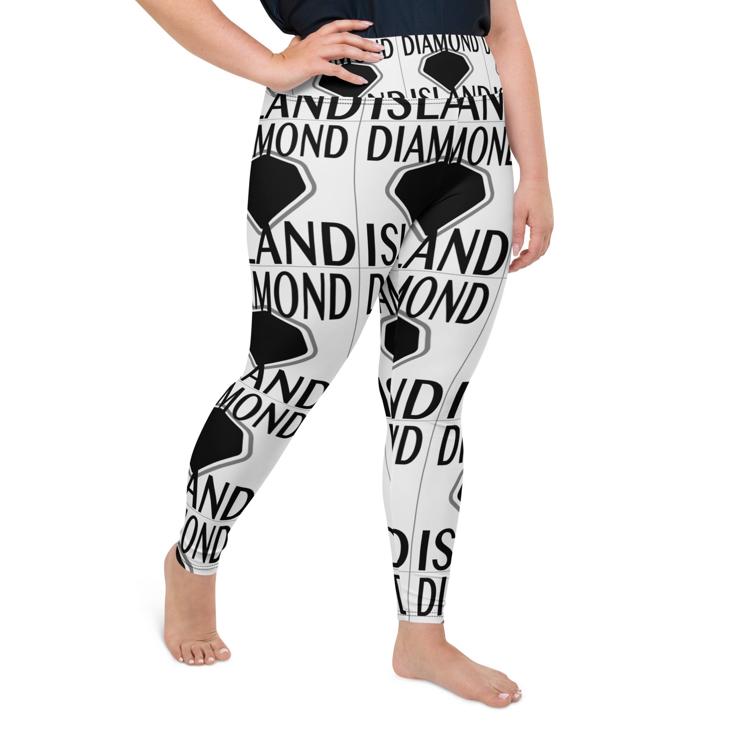 DIAMOND ISLAND   Plus Size Leggings  White/ Black