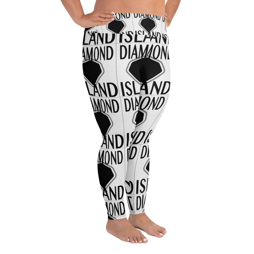 DIAMOND ISLAND   Plus Size Leggings  White/ Black
