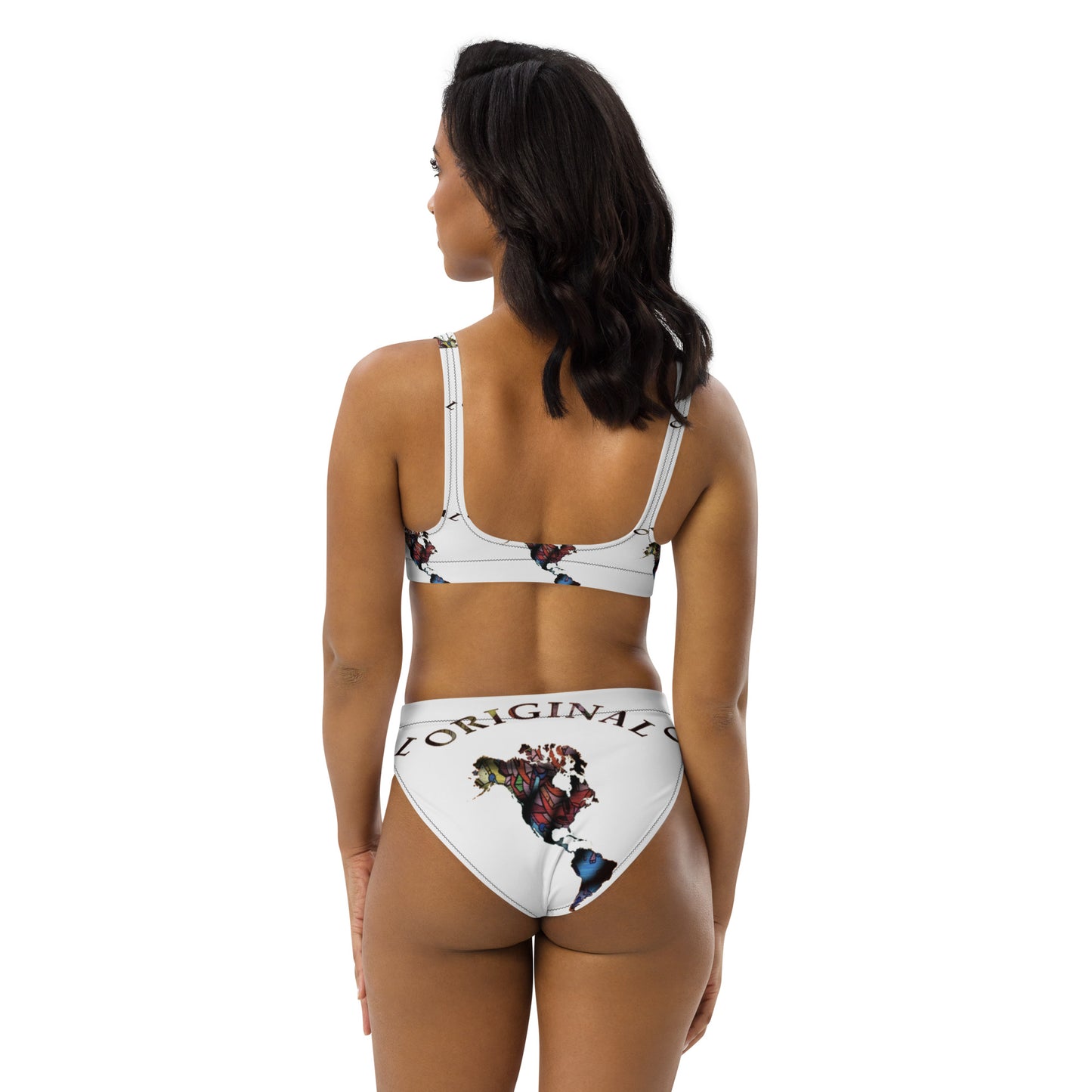 ONE ORIGINAL GEAR RECUR  Recycled high-waisted bikini  White/ Multi Color