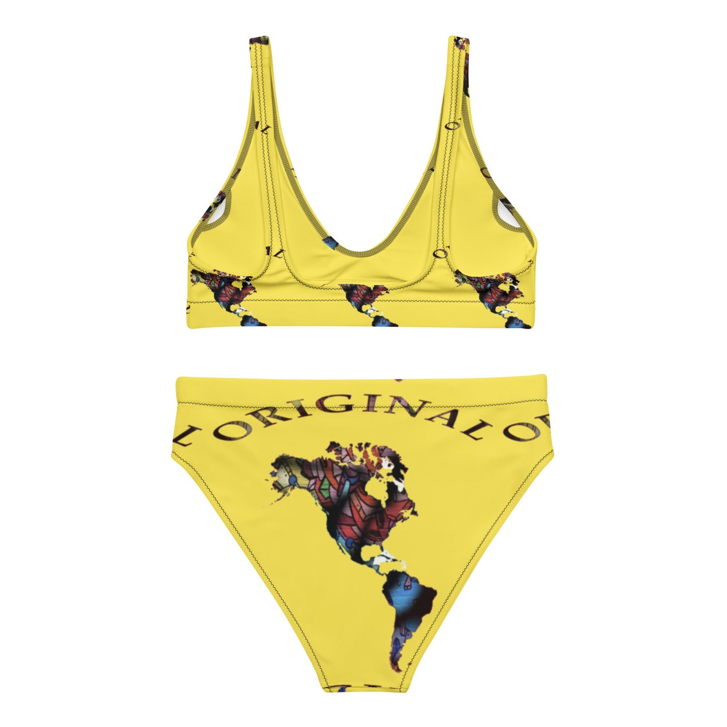 ONE ORIGINAL GEAR RECUR  Recycled high-waisted bikini  Yellow/ Multi Color