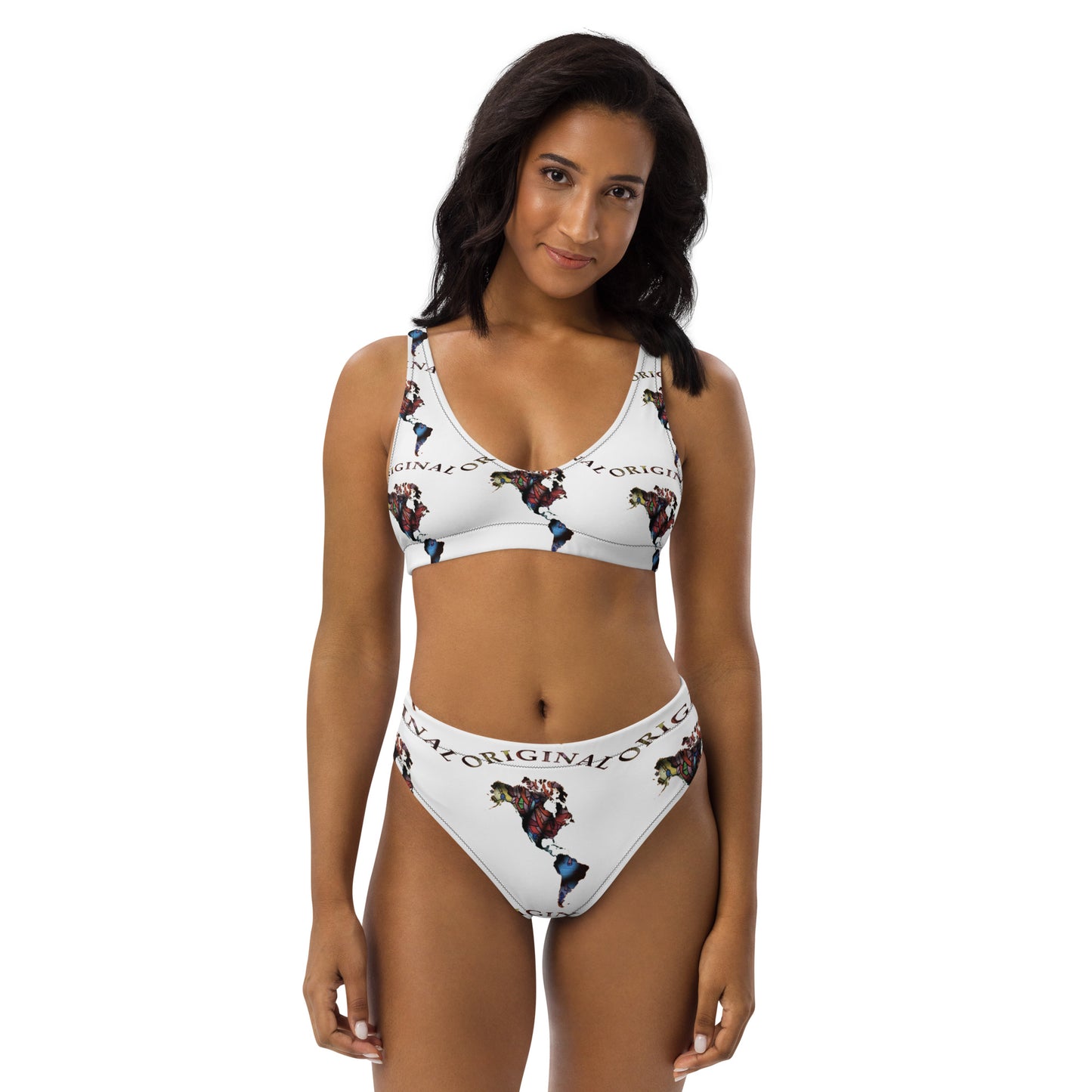 ONE ORIGINAL GEAR RECUR  Recycled high-waisted bikini  White/ Multi Color