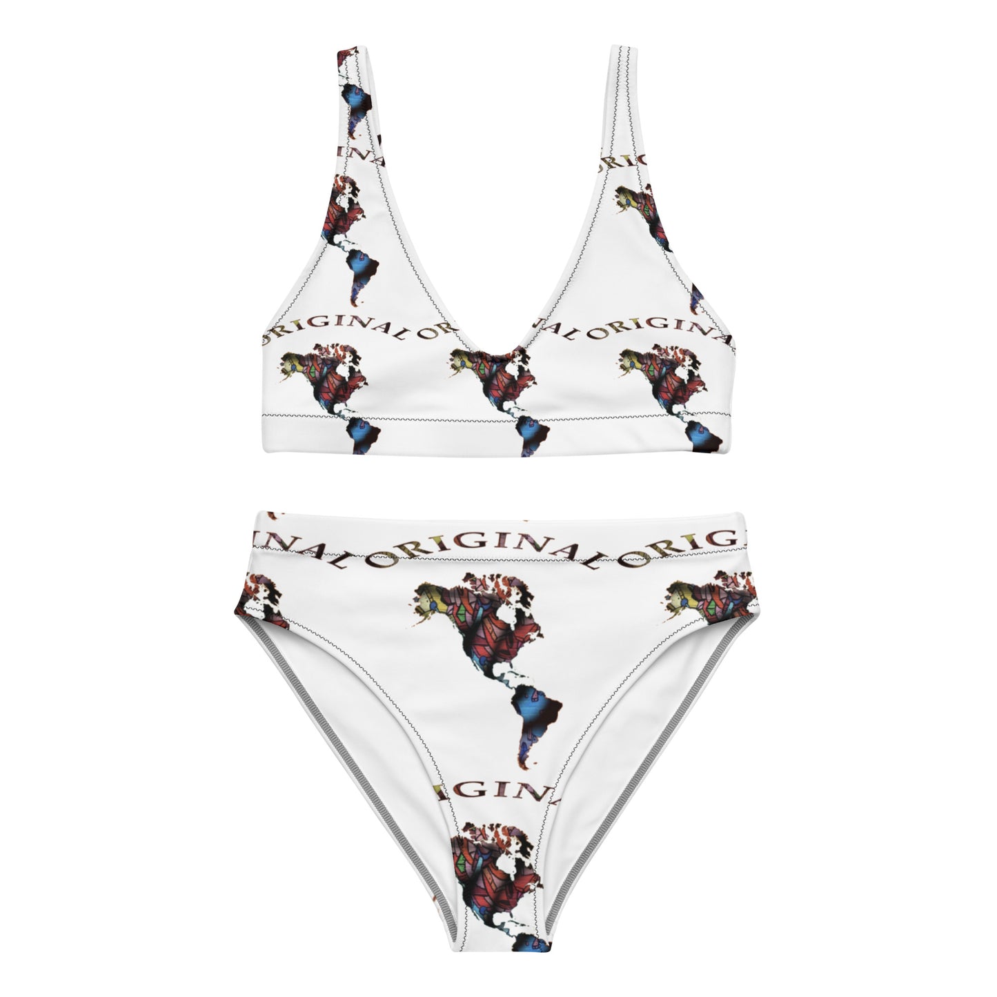 ONE ORIGINAL GEAR RECUR  Recycled high-waisted bikini  White/ Multi Color