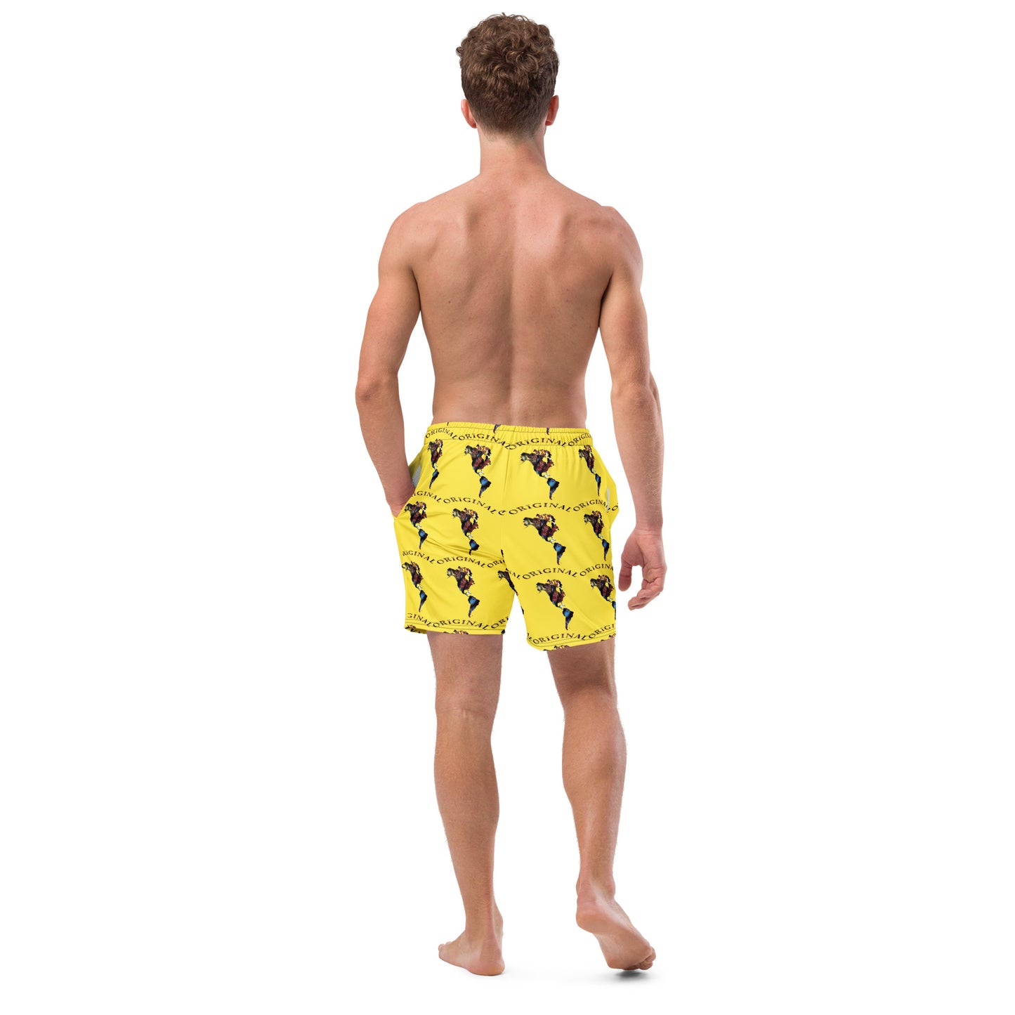 ONE ORIGINAL GEAR (SUN RISE WEAR) ECHO  Men's swim trunks  Yellow/ Multi Color