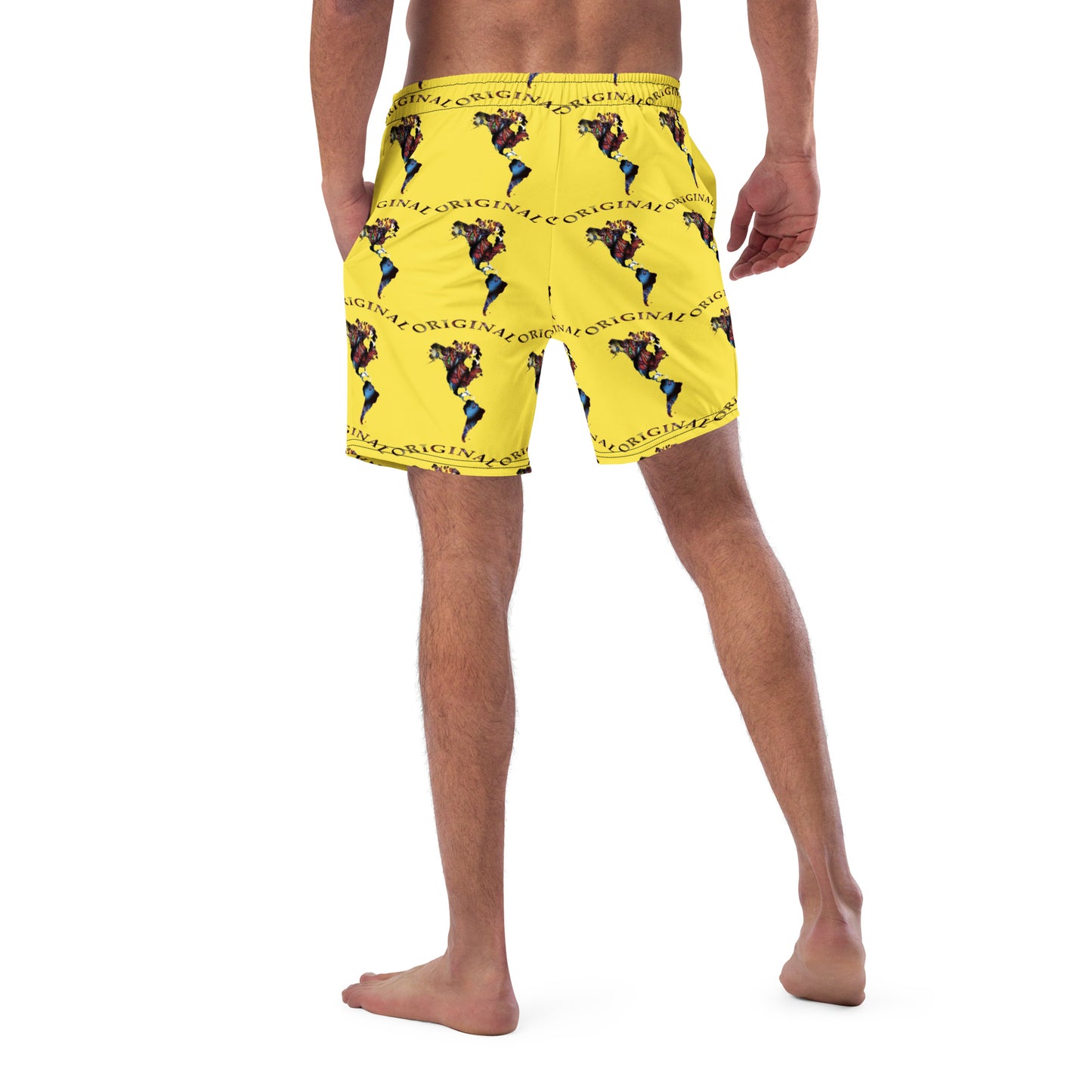 ONE ORIGINAL GEAR (SUN RISE WEAR) ECHO  Men's swim trunks  Yellow/ Multi Color