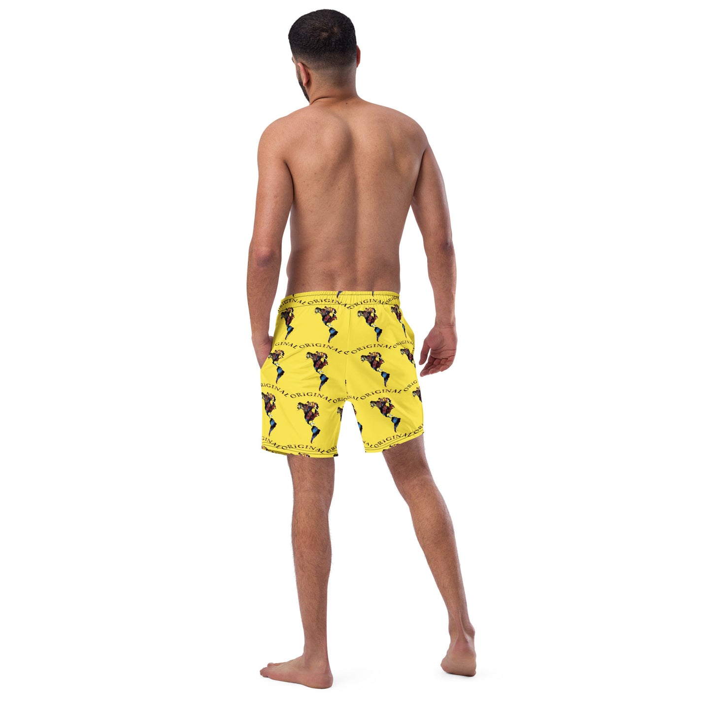 ONE ORIGINAL GEAR (SUN RISE WEAR) ECHO  Men's swim trunks  Yellow/ Multi Color
