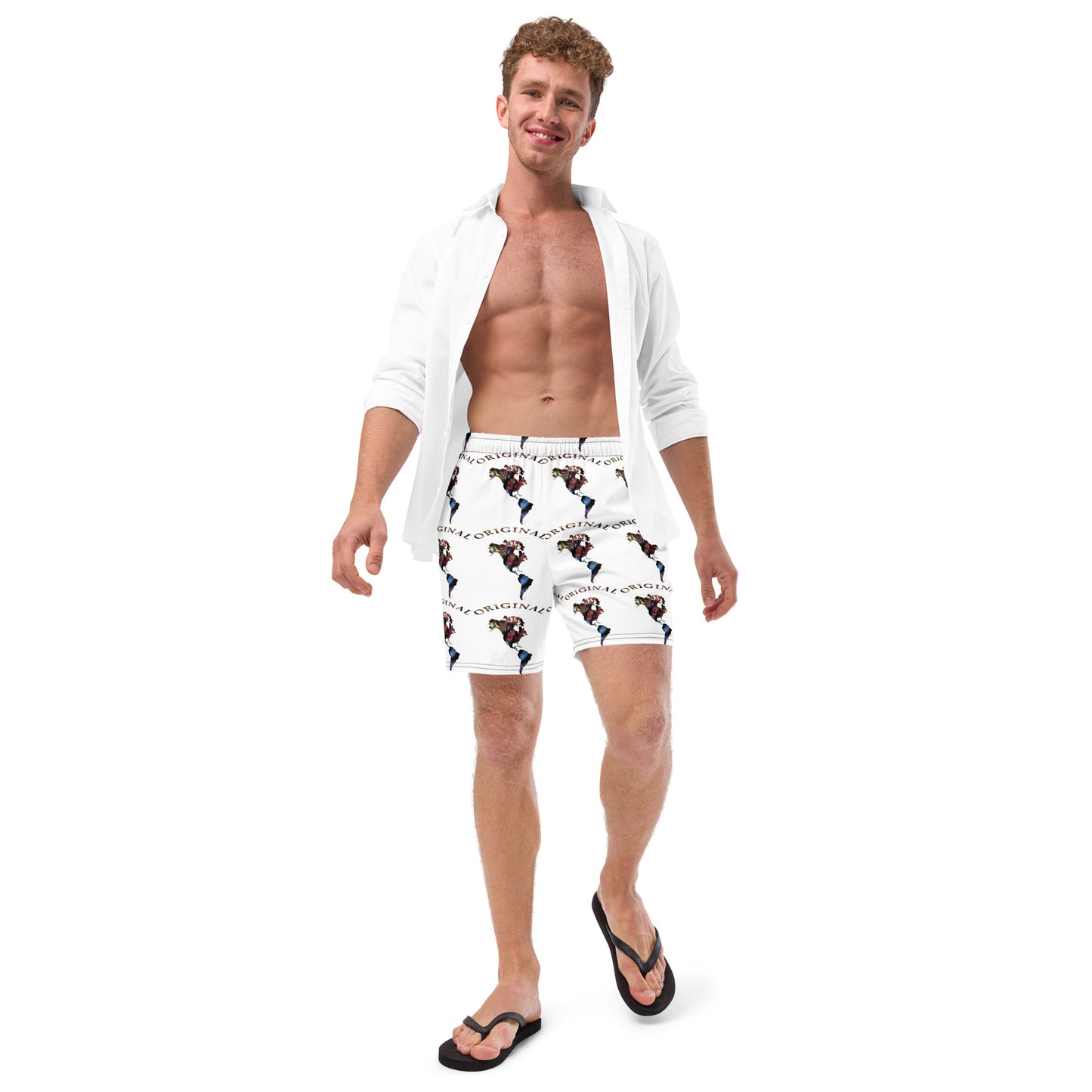 ONE ORIGINAL GEAR RECUR  Men's swim trunks   White/ Multi Color