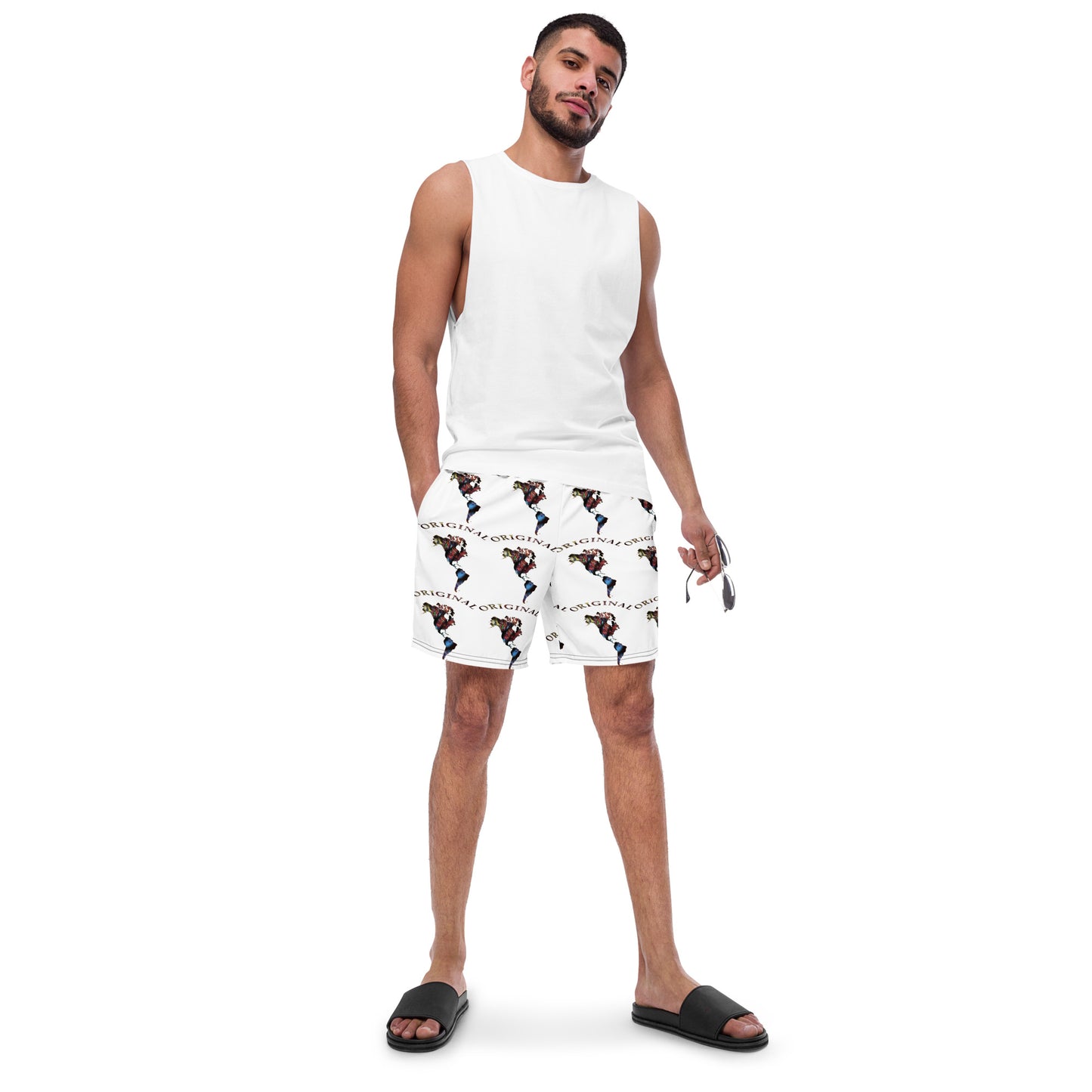 ONE ORIGINAL GEAR RECUR  Men's swim trunks   White/ Multi Color