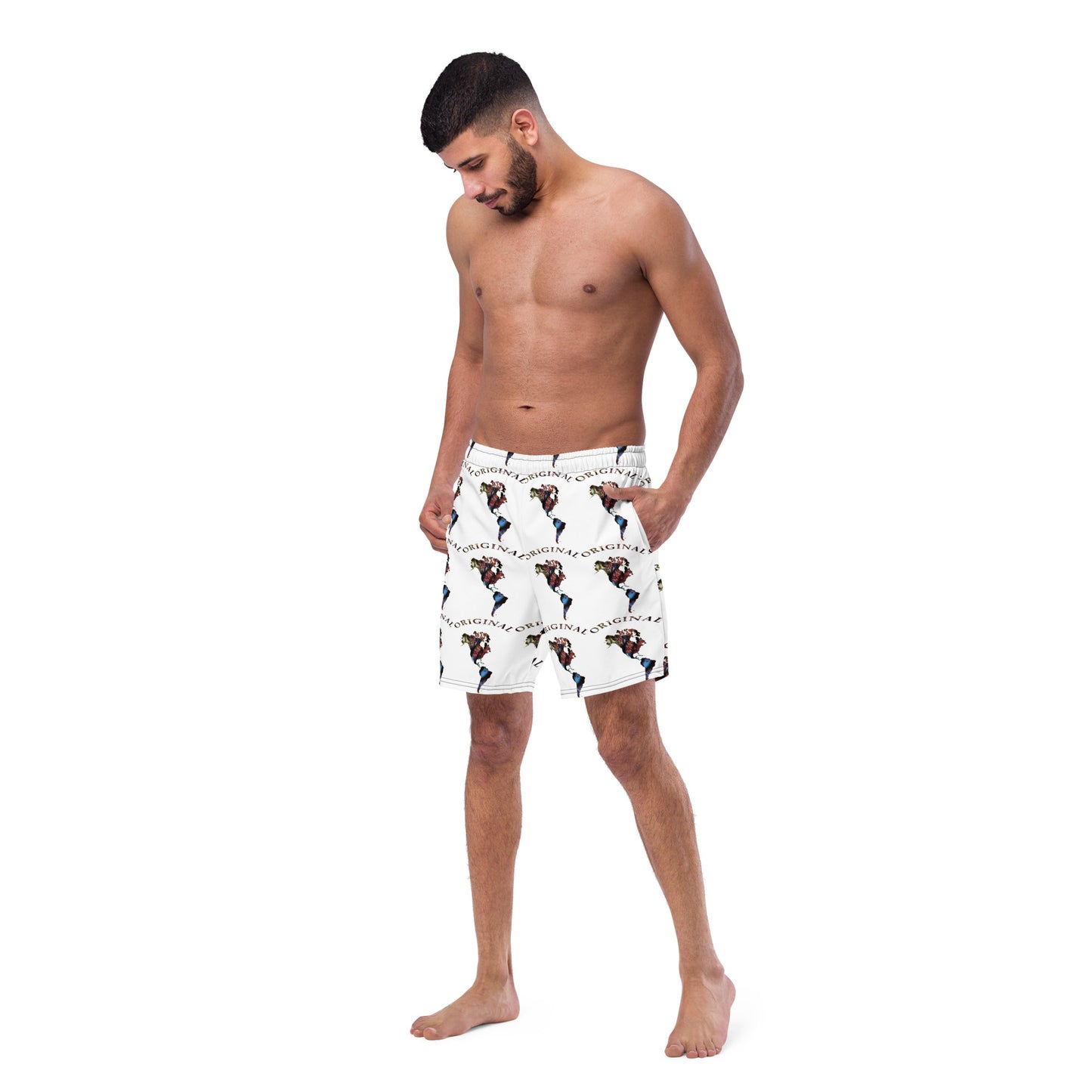 ONE ORIGINAL GEAR RECUR  Men's swim trunks   White/ Multi Color
