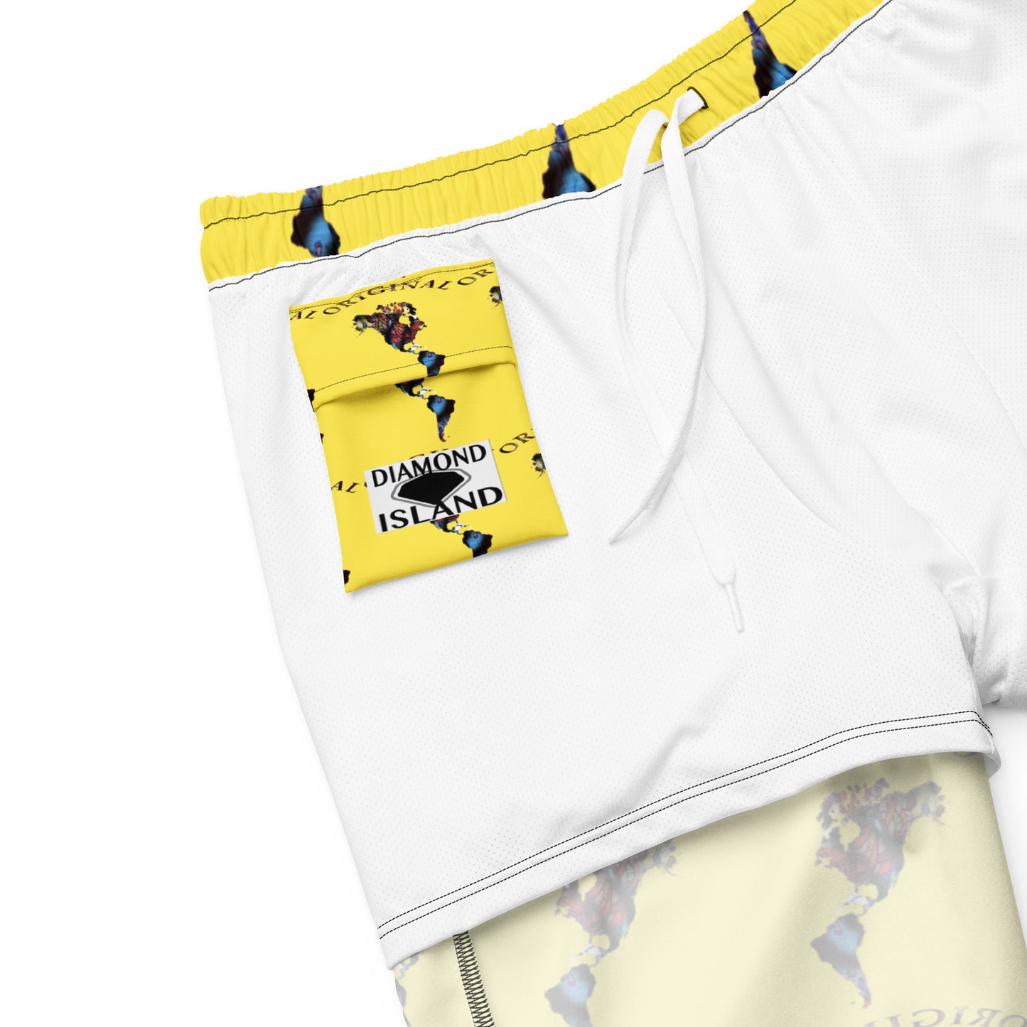 ONE ORIGINAL GEAR (SUN RISE WEAR) ECHO  Men's swim trunks  Yellow/ Multi Color