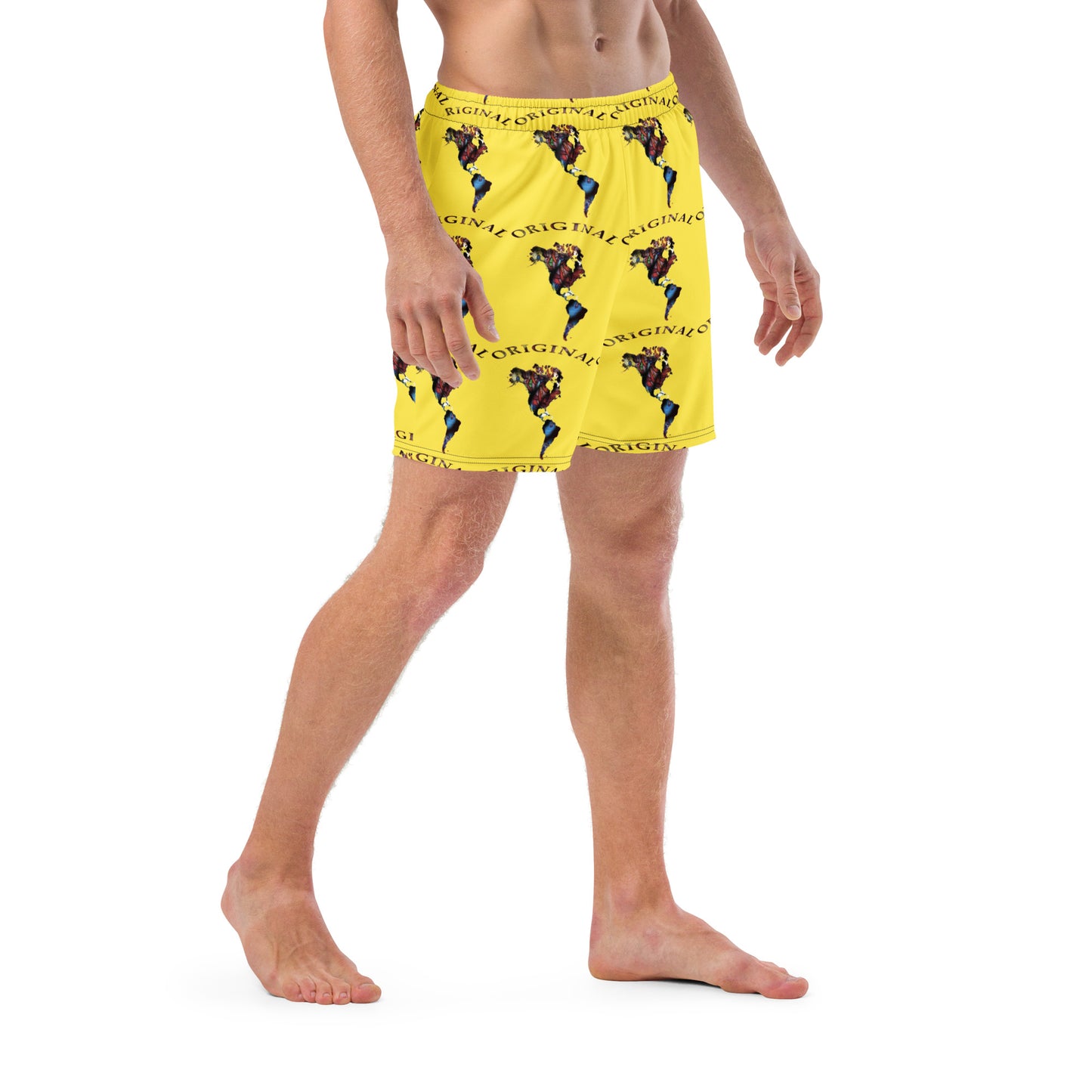 ONE ORIGINAL GEAR (SUN RISE WEAR) ECHO  Men's swim trunks  Yellow/ Multi Color