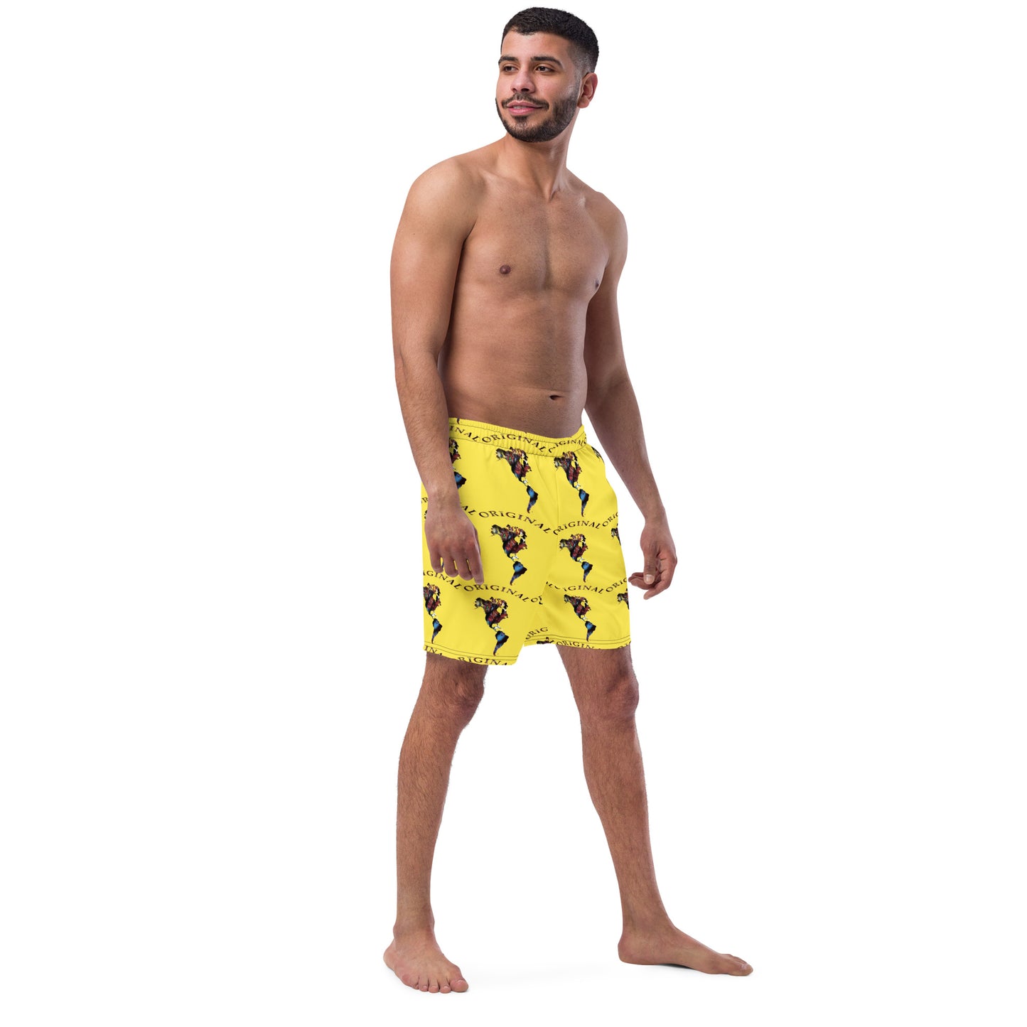 ONE ORIGINAL GEAR (SUN RISE WEAR) ECHO  Men's swim trunks  Yellow/ Multi Color