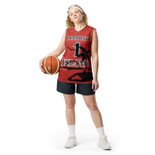 DIAMOND ISLAND ATHLETES EDITION  unisex basketball jersey (red)