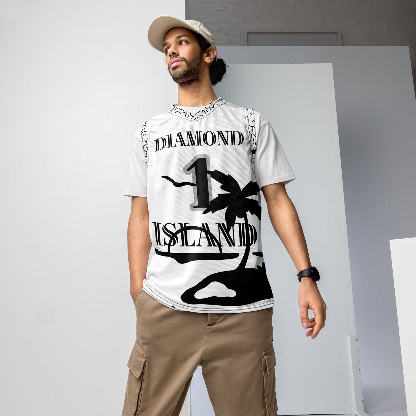 DIAMOND ISLAND ATHLETES EDITION  unisex basketball jersey (white)