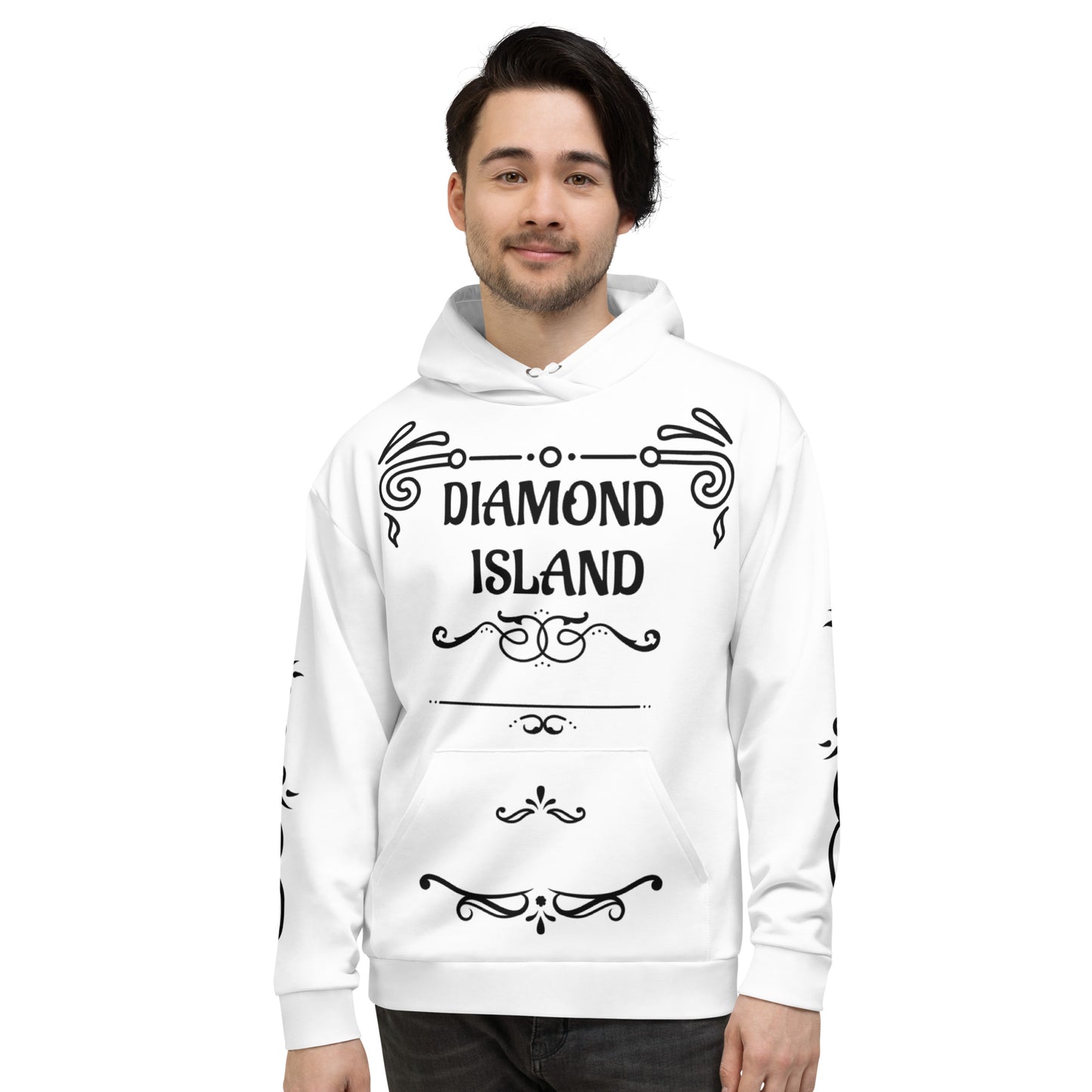 DIAMOND ISLAND DESIGNER  Unisex Hoodie (white)