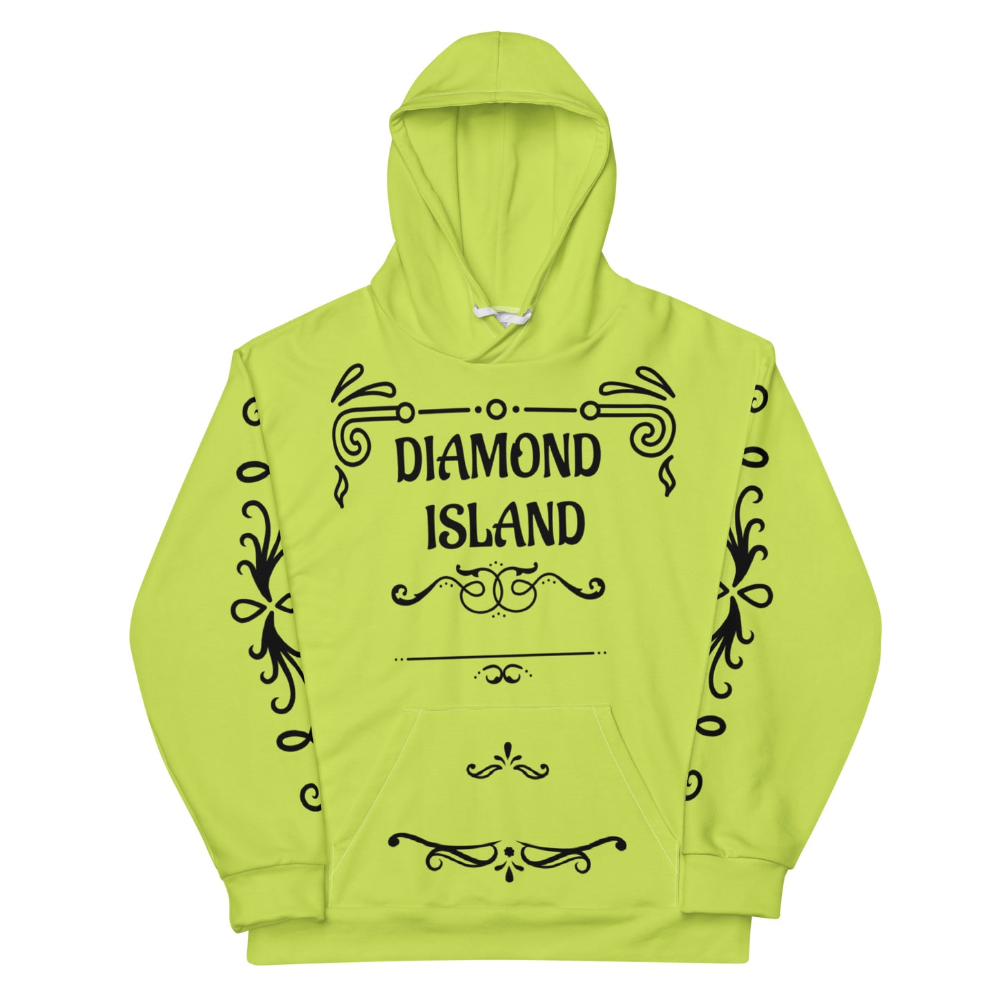 DIAMOND ISLAND DESIGNER Unisex Hoodie (lime green)
