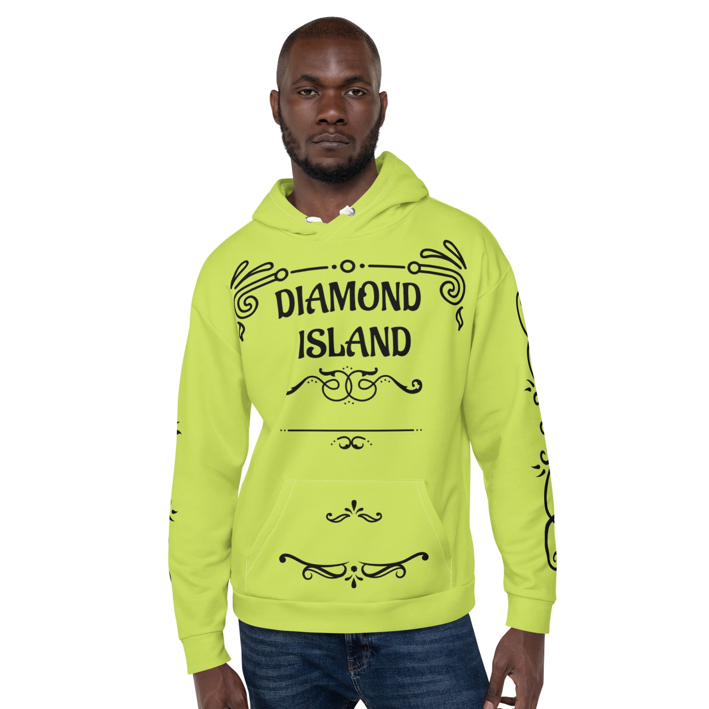 DIAMOND ISLAND DESIGNER Unisex Hoodie (lime green)
