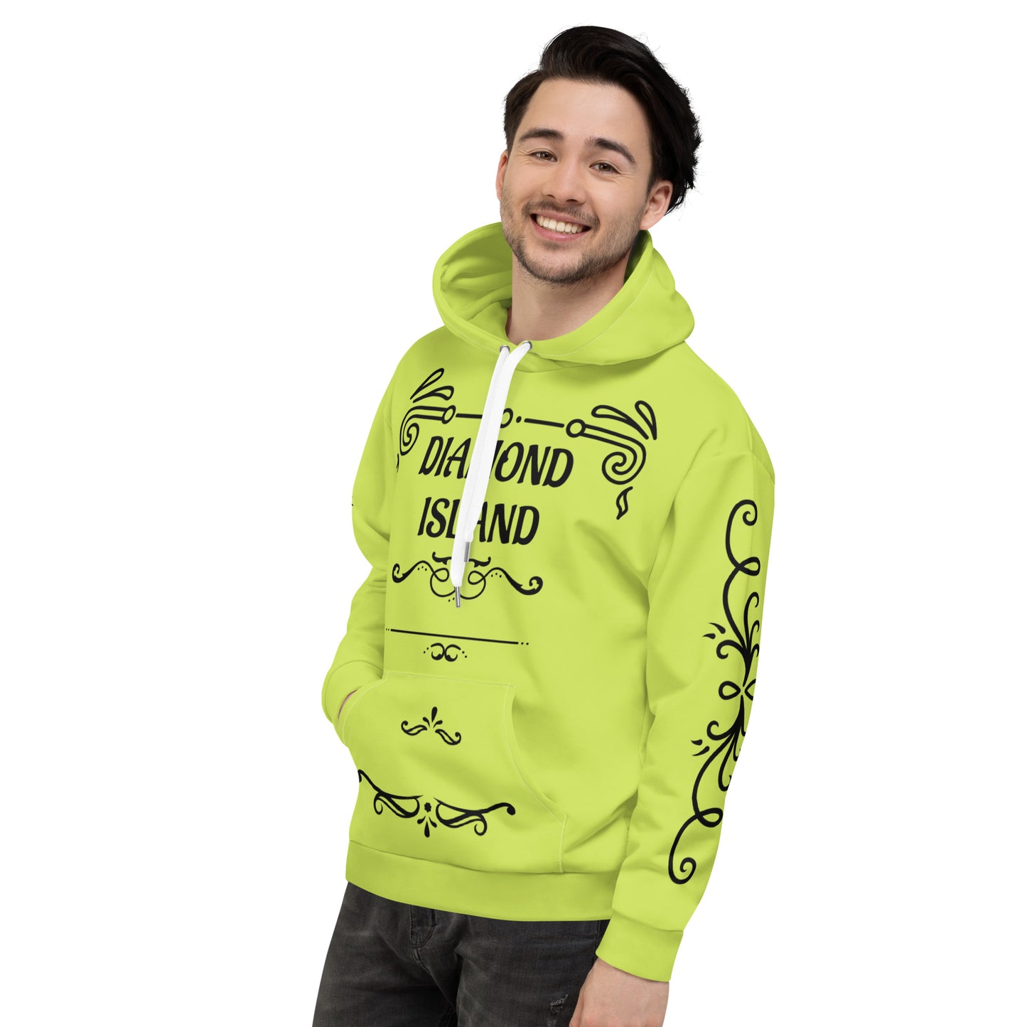 DIAMOND ISLAND DESIGNER Unisex Hoodie (lime green)